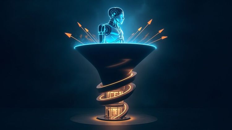 一个把 AI 助手放到漏斗顶部、把零售商店关在漏斗底部的全闭环设计