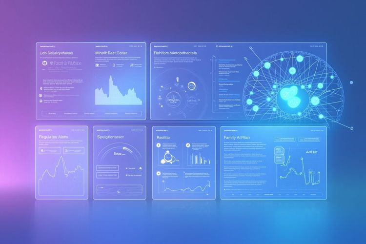 AiGuard 工作台:用户 AI 工具清单、跨厂商 ModelRiskScore 雷达图、AI 法规推送流、家庭 AI 使用边界模板