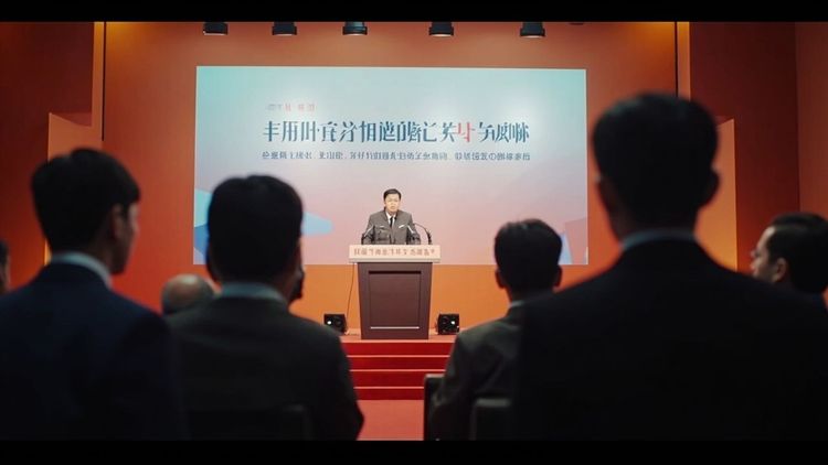 网信办广州会议现场:大屏显示